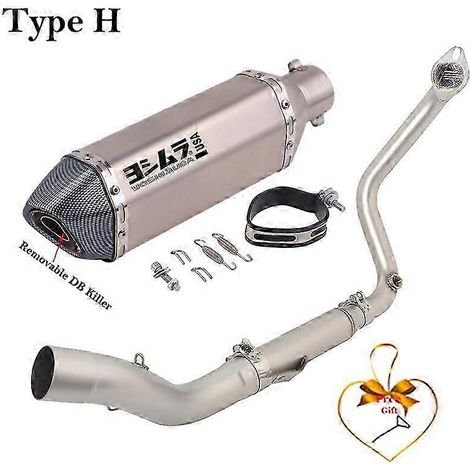Système d'échappement complet Zontes pour moto, tube de liaison avant modifié, silencieux Db Killer, GK350, GK350R, GK 350, XST (Type H) (1/5)