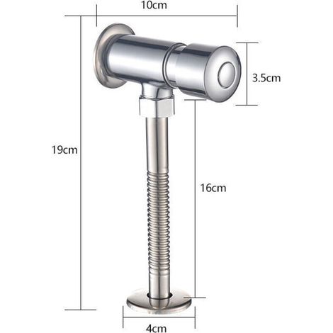 Urinoir Robinet de Chasse Urinoir Urinoir Robinet de Chasse Chrome Mur Monté Type de Bouton Placard Exposé Retard Manuel Arrêt Automatique pour Salle De Bains WC E58q09oDQA
