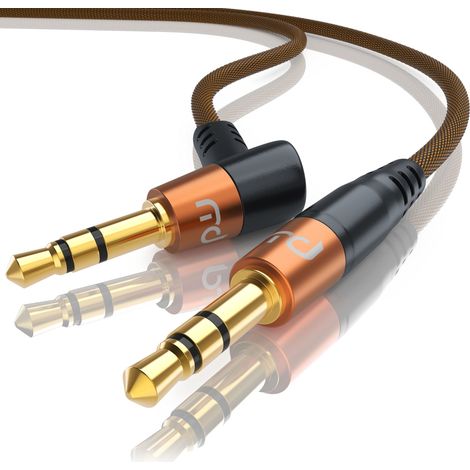 Primewire AUX Audio-Kabel, 3,5-mm-Klinke, gewinkeltes HiFi Stereo Klinkenkabel / Verbindungskabel - 2m (1/5)