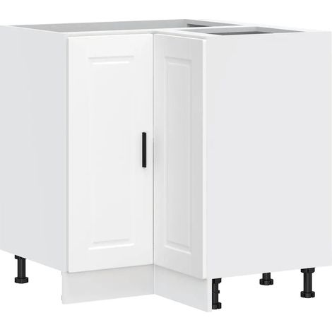 Mueble de cocina esquinero moderno con almacenamiento optimizado 75,5 x 75,5 x 81,5 cm madera de ingeniería blanca 020050292 (1/5)