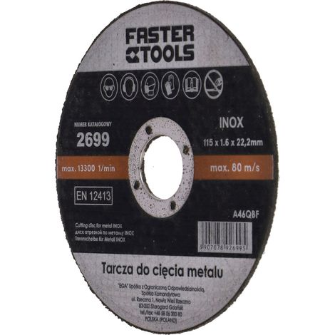 Disco da taglio in acciaio inox Faster Tools 115x1mm