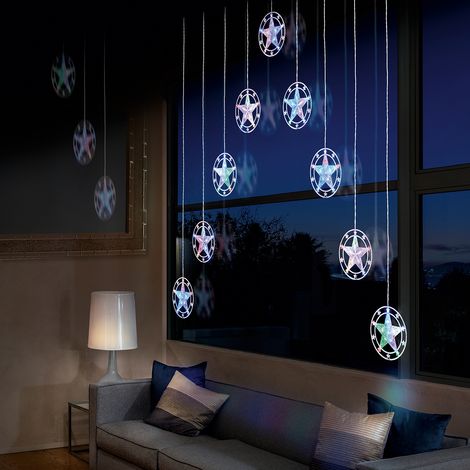1.2m Indoor Colour Changing LED Christmas Curtain Window Light Decoration (1/4)