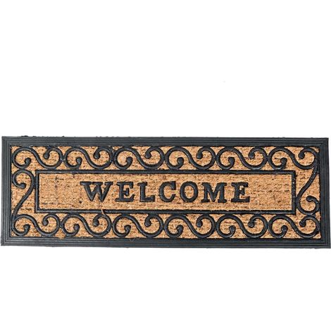 HOMESCAPES Welcome Rubber and Coir Doormat