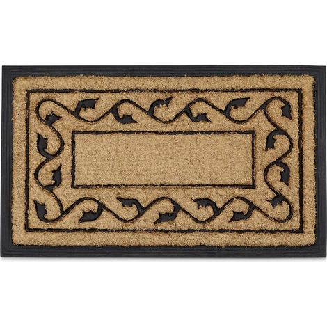 Paillasson en caoutchouc et fibres de coco Antidérapant Dimensions 2 x 75 x 45 cm Pour intérieur et extérieur (1/5)