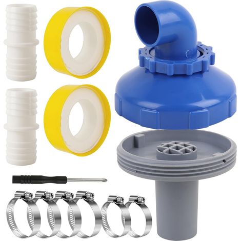 Buse de Remplissage de Piscine Rotative à 360°,Buse de Remplissage Piscine Buse d'entrée de Piscine 32 mm avec Colliers De Serrage Et Bande D'étanchéité étanche,pour Piscine (1/5)