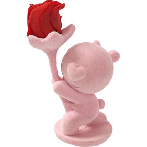 Figurine Ours - Décor Festif Saint-Valentin - Ornement Bureau Intérieur - Rose - 1 Pièce (1/4)