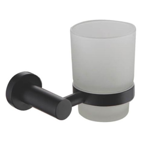 Showerdrape Modernity Black Stainless Steel Wall Mounted Frosted Glass Toothbrush Holder