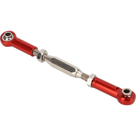 Kit de 6 biellettes de servo réglables en aluminium de 81 mm pour accessoires de voiture RC (rouge) (1/5)