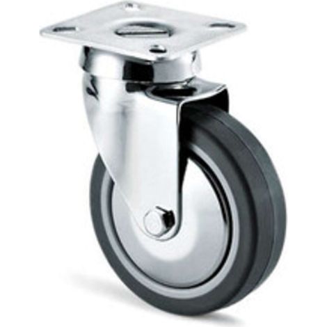 20 x RUOTA MOBILE D 40 MM GOMMA GRIGIA 220C C/PIASTRA