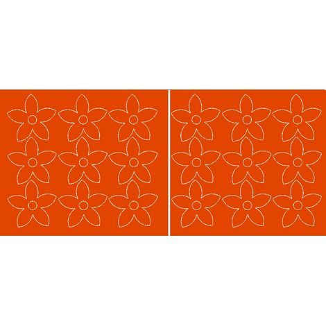 Wandaufkleber mit Blumenmotiven, 18 Stück, orange glänzend
