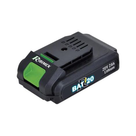 Ribimex – Batterie Li-Ion 20V 2Ah – Protection électronique – Témoin de charge – Compatible PRBAT20-TH, PRBAT20-S, PRBAT20-CB