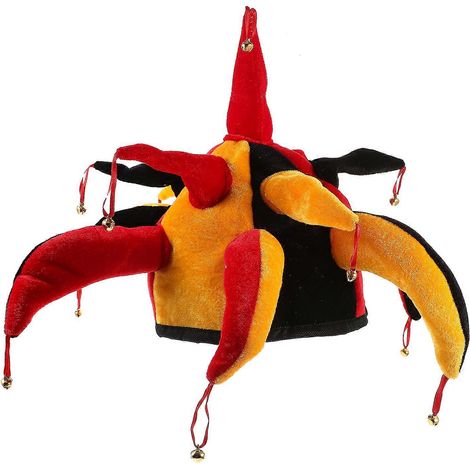 Chapeau de bouffon pour adulte et enfant avec clochette, accessoire de clown amusant pour le carnaval et les spectacles. Chapeau de clown multi-angles.