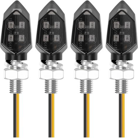 4PCS Mini Motorcycle Indicators Turning Indicators Turn Signal Lights 12V for Motorcycle Motorbike Scooter Quad Cruiser Harley Kawasaki Yamaha Suzuki Off Road