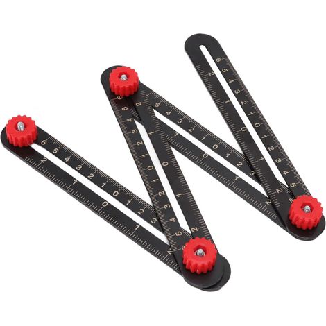 Règle de mesure multi-angles en alliage d'aluminium, jauge d'ouverture universelle pour la menuiserie, la brique, le carrelage, le bois, le verre, la pierre, l'architecture et l'ingénierie, pliable da (1/5)