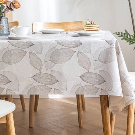 Mantel de PVC impermeable, resistente al aceite y a las manchas, jardín, cocina, cuadrado, 140 x 140 cm, fácil de limpiar, protector de mesa (1/5)