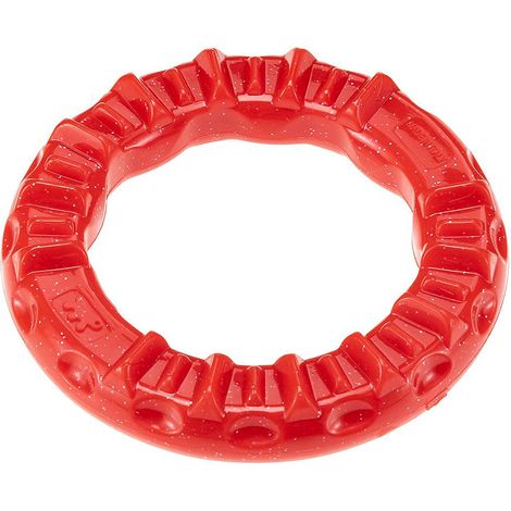 Ferplast SMILE Anello Gioco dentale per cani, anello Ferplast Smile misura Piccola per l&39igiene orale. Aroma Carne. Riempibile con crocchette o snack. . Variante S - Misure: Ø 12 x 2.4 cm - Rosso (1/5)
