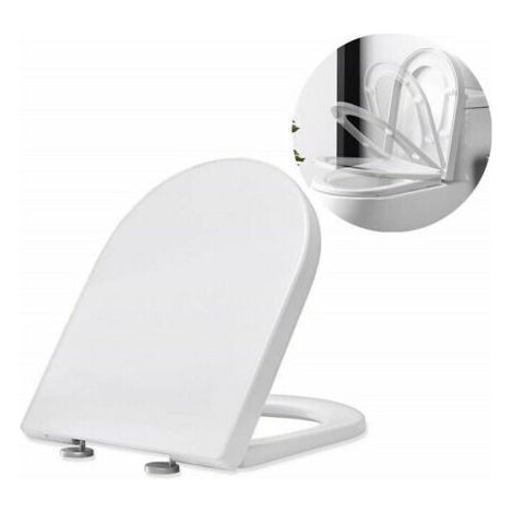 Toilet Seat Fall Brake UF Toilet Glasses White Toilet Lid for Bathroom Toilet Seat (1/4)