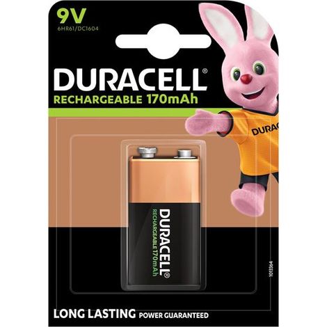 Duracell 9V 170mAh Rechargeable Battery - Eco-Friendly Power
