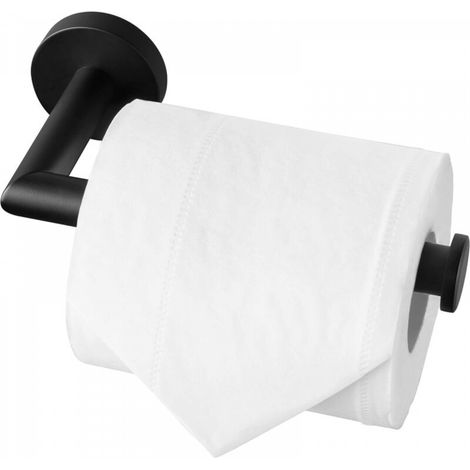 Porte Rouleau Papier Toilette Noir, Support Papier Toilette Mural pour Salle de Bain, Acier Inoxydable SUS 304, Derouleur Papier Toilette WC (Noir Mat) (1/5)