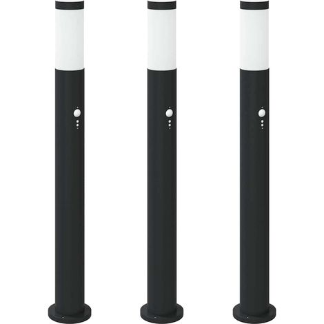 Balizas luminosas con sensor, 3 unidades, 80 cm, acero inoxidable, IP44 vidaXL