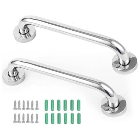 Lot de 2 poignées antidérapantes, en acier inoxydable, pour salle de bain, baignoire, douche, conviennent aux personnes âgées et aux enfants, 30 cm (1/5)