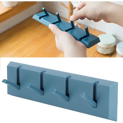Wandgarderobe aus ABS-Kunststoff für Türen oder Wände: robuste, selbstklebende Garderobe, 10 kg (1/5)