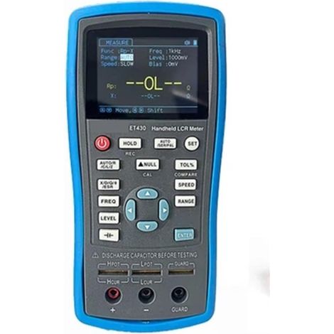 Pont de Mesure numérique LCR Portable Multifonction 100 kHz, Compteur de résistance d'inductance de capacité de Haute précision(ET433)