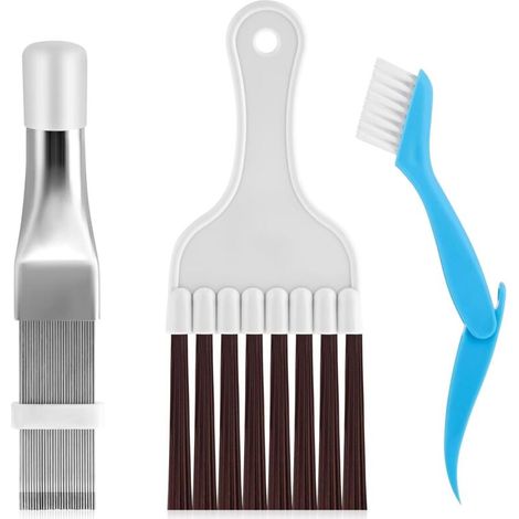 3 PCS Brosse de Nettoyage Condenseur de Climatiseur, Climatiseur Peigne, Brosse de Climatiseur, Peigne à Condensateur pour Climatiseur, pour Bobines de Réfrigérateur Condenseur (1/3)