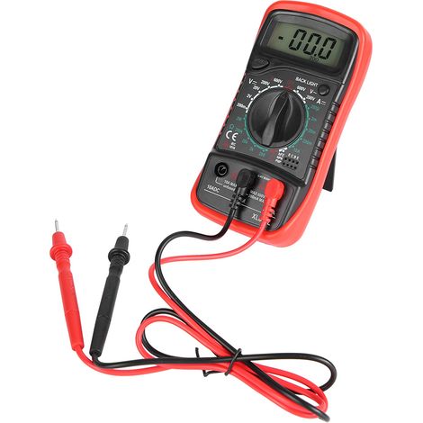 XL830L tragbares digitales Multimeter mit LCD-Bildschirm, Voltmeter, Amperemeter, Ohmmeter und Strom- und Spannungsprüfer (rot). (1/5)