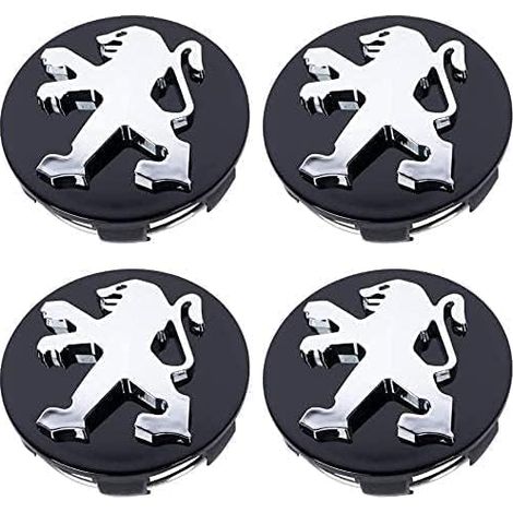 4 pièces Cache-Moyeux pour Peugeot 106 107 206 207 307 308 406 407 60MM, Enjoliveurs, Capuchons de Centre Jante, Centre Roue Caps, Bouchon de Jante, éTanche/Poussière/avec Logo (1/5)