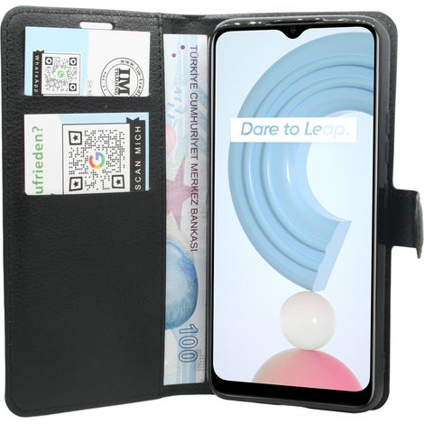 Magnet Case Buch Tasche Schutzhülle für Realme C21Y schwarz (1/5)