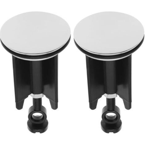 2 Pack 40mm Retractable Sink Stopper, Height Adjustable Bathroom Sink Stopper, Replacement, Chrome Plated, Anti-Rust, for Kitchens and Bathrooms (1/4)
