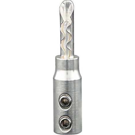 Adaptateur audio HiFi avec fiche banane plaquée argent, sans soudure, améliore la qualité sonore. (1/5)