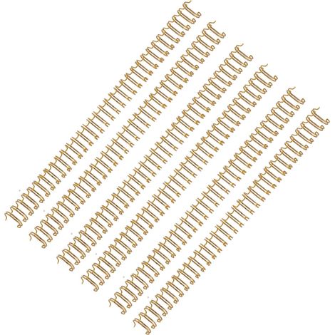 100 Rouleaux Reliure Spirale 34 Boucles Pas 3:1 A4 Fil Double Peigne 120 Feuilles Capacité 14,3mm Diamètre Doré (1/5)