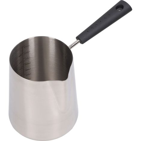 Pichet à lait en acier inoxydable 304 avec long manche et bec verseur pointu, gradué, 900 ml, 22 x 12 x 10,3 cm / 8,7 x 4,7 x 4,1 pouces