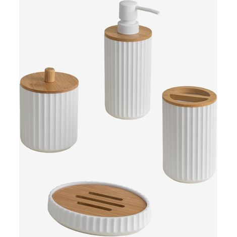 Weißes Badezimmer-Set - JINFGERNE - 4-teilig (1/5)
