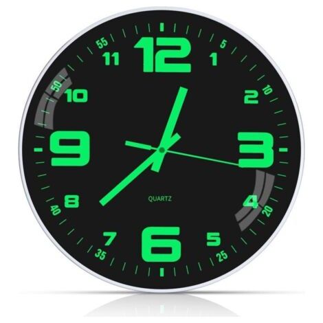 Horloge Murale Lumineuse sans Bruit de tic tac silencieuse,30CM (12 Pouces) Moderne Horloge Murale silencieuse,Horloge Murale à Quartz,Horloge,pour Chambre,Maison,Cuisine,Chambre,Bureau,école (1/5)