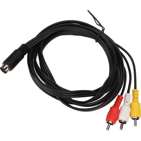 Câble adaptateur vidéo Mini DIN 10 broches vers 3 RCA mâle-mâle, signal clair, pour TV, moniteur et projecteur, 1,8 m (5,9 pi). (1/5)
