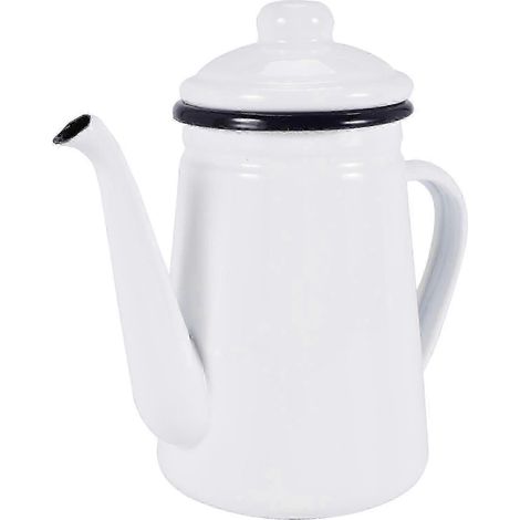 Cafetière/pichet/bouilloire en émail de haute qualité de 1,1 L pour verser le lait et l'eau, compatible avec les cuisinières à gaz et I (1/5)