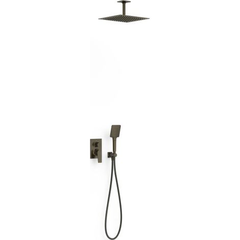 Kit mitigeur encastré 2 voies Rapid‑box pour douche Project Noir bronze - TRES 22138003KMB