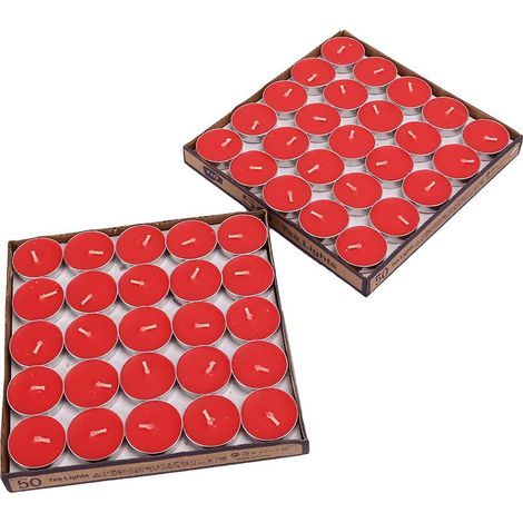 100 bougies parfumées rouges artisanales pour mariage, anniversaire et décoration, lot de 100 pièces, ambiance romantique (1/5)