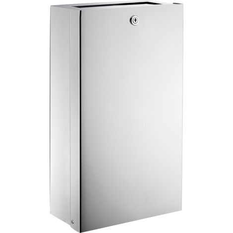Delabie Poubelle à fixation murale pour papier, revêtement en poudre blanc