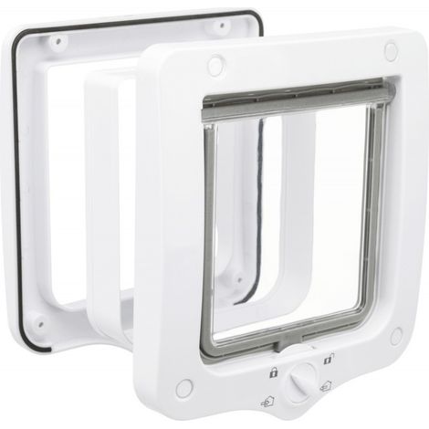 Chatière 4 positions avec tunnel 20 × 22 cm – Trappe silencieuse avec joint TPR 360° – Installation facile dans murs et portes profondes – Animallparadise (1/4)