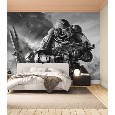 Papier peint futuriste soldats d acier - 150 x 250 cm (1/2)