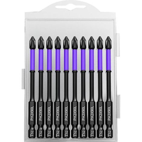 PH2 Embout Magnétique pour Tournevis à Impact avec Vis Cruciforme 90mm Embout de Perceuse à Chocs pour Tournevis Électrique Antidérapant Outils de Puissance Durables Faciles à Installer (1/5)