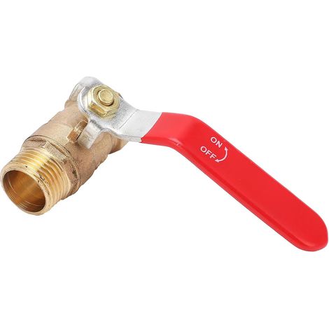 Vanne à Boisseau Sphérique, Vanne De Purge en Laiton épaississant Le Fil Extérieur Intérieur 1/2 avec Poignée Rouge pour Accessoire De Compresseur d'air (1/5)