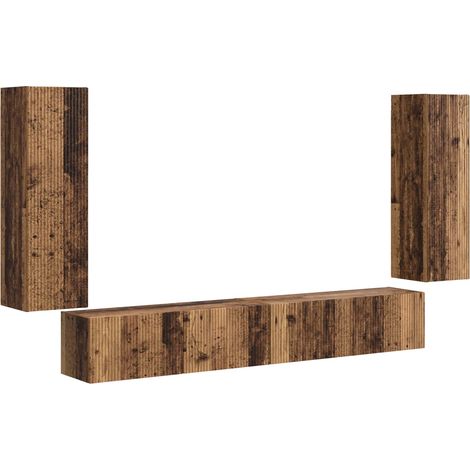 Maison Exclusive - TV-Wandregal-Set 4 pcs 29,5 x 31 x 100 cm Alth