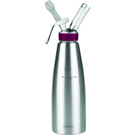 GOBEL - Siphon für die professionelle Küche aus Edelstahl - Siphon für Schlagsahne mit Edelstahlbehälter und -kopf - 1L - Professionelle Qualität (entspricht NF D21-901) (1/5)