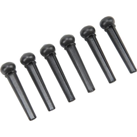 Kit de 6 chevilles de chevalet noires décoratives et robustes pour guitare, améliorant la clarté du son. Tête bleue de rechange. (1/5)