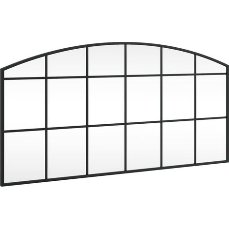 Espejo de pared arco de hierro negro 100x50 cm vidaXL